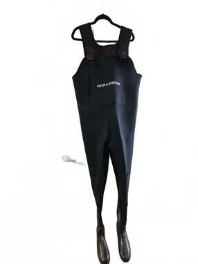 Field & Stream Black Chest Waders with Attached Rubber Boots